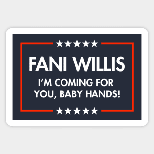 Fani Willis - I'm coming for you Baby Hands (blue) Sticker